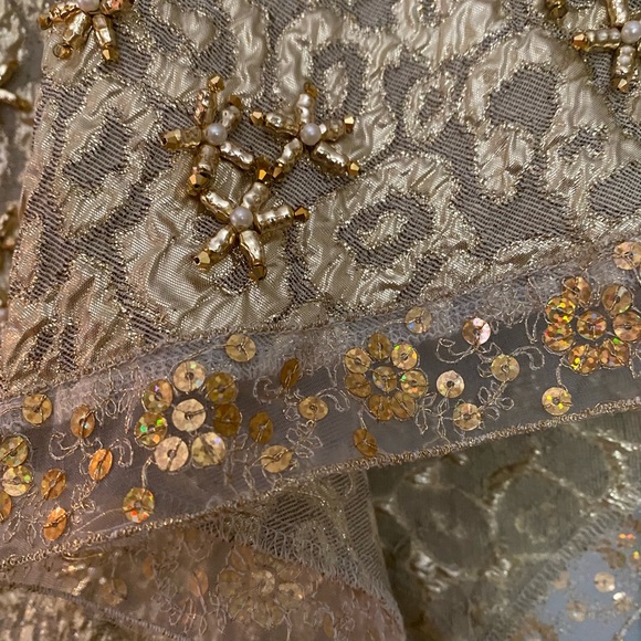 NWT Handmade crystal beaded Veil - fancy scarf - wrap - Picture 7 of 10